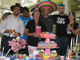 Photo of Mr Shafi Ullah, Mr Shoalh Tufail, Ms Coleen Pearce, Mr Mike Bailey, Mr Michael Forrest and Ms Samantha Garner at the Mad Hatters Tea Party.