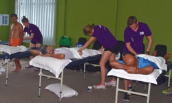 Physiotherapy students in mobile clinic, Malaysia 2014