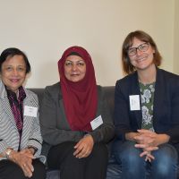 Professor Kalyani Mehta,  Mahjabeen Ahmad & Meredith Lake . Photograph by Sarah Stitt