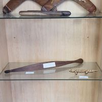 Boomerangs, clapsticks, woomera and waganarra on display at Wammarra.