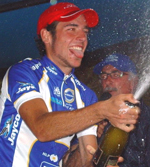 Dean celebrates after his fourth stage win in the Bay Cycling Classic