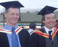 Winner of the Charles Sturt University Medal in 2008 was Mr David Waters (right). He is pictured with his research supervisor and senior CSU lecturer Dr Geoff Burrows. 