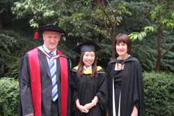 Associate Professor John Atkinson and Deputy Vice-Chancellor (Administration) Professor Lyn Gorman from CSU at the graduation on 15 June at the Yunnan University of Finance and Economics in Kunming. 