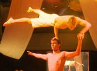 Mr Dan Aubin is the acrobat on top!