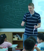 Mr Donald Joyce in the classroom