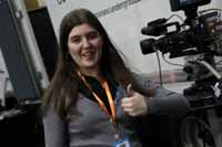 Television production student Ms Teagan Bartholomew at the SMPTE Australia 2013 in Sydney.