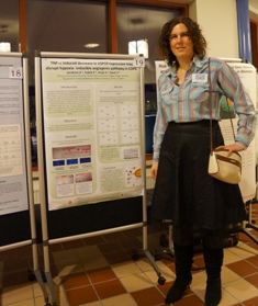 Ms Annette Jacobsen presenting her research at a poster presentation at Örebro University in Sweden