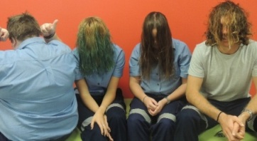 Port M paramedics before head shave