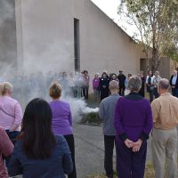 Ngunnawal Elder Tina Brown gave the Welcome to Country and performed the Smoking Ceremony at the Welcome Reception. Photograph by Sarah Stitt