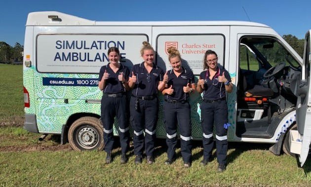 Charles Sturt welcomes new ambulance simulation vehicles featuring Indigenous artwork