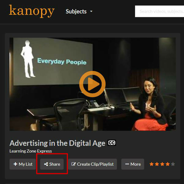 screen sample of the Kanopy website with the 