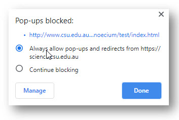 Allow popups in browser to access Gynoecium