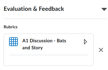 View of an attached rubric in a discussion