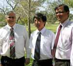 From left: Mr Peter Sutherland, Business Leader of Water Resources at GHD, Mr Zhu Jiang, Deputy Director with China's Ministry of Water Resources and CSU's Associate Professor Mohsin Hafeez. 