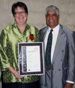Mrs Jill Morris and husband Malcolm at the NSW Training Awards in Sydney after the CSU student was named the NSW Vocational Student of the Year. Photo is courtesy of NSW TAFE  Western Institute.
