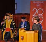 Deputy Vice-Chancellor (Administration) Professor Lyn Gorman launching the 20th anniversary celebrations at CSU in 2009. 