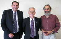 CSU's Mr Michael Knight, Vice-Chancellor Professor Ian Goulter, and Mr Bob Hill
