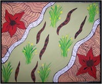 'Wattle seed and Murnong daisy', by Leonie McIntosh.