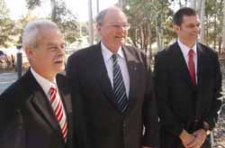 From left: Vice-Chancellor Professor Ian Goulter, Chancellor Mr Lawrie Willett AO and Professor Andrew Vann. 