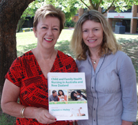 CSU's Ms Christine Haley and Ms Amanda Stott with the nursing book they have edited