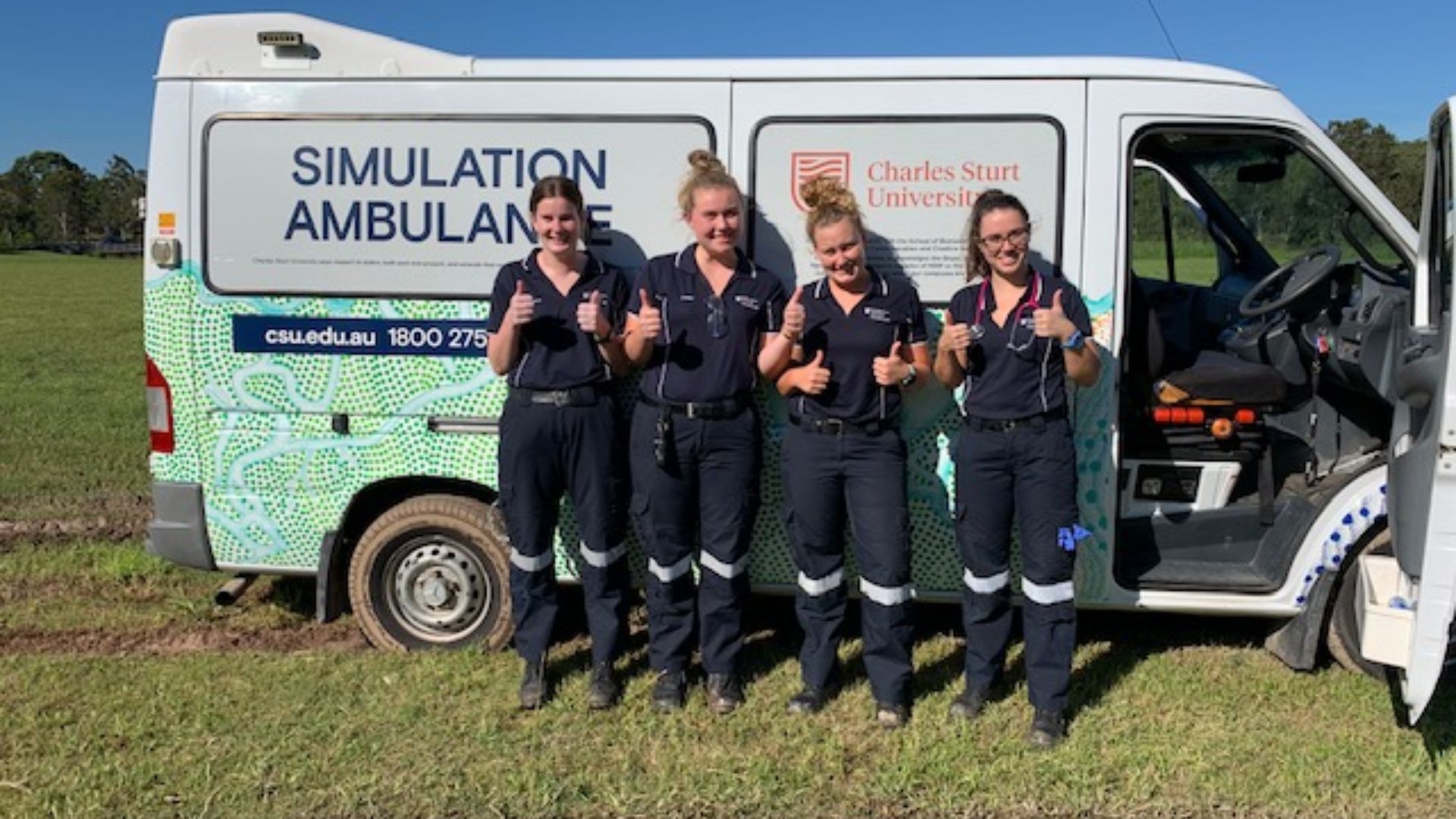Charles Sturt welcomes new ambulance simulation vehicles featuring Indigenous artwork