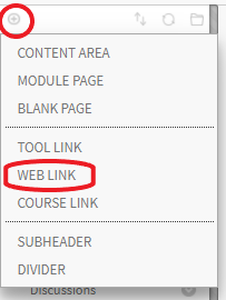 Weblink content area