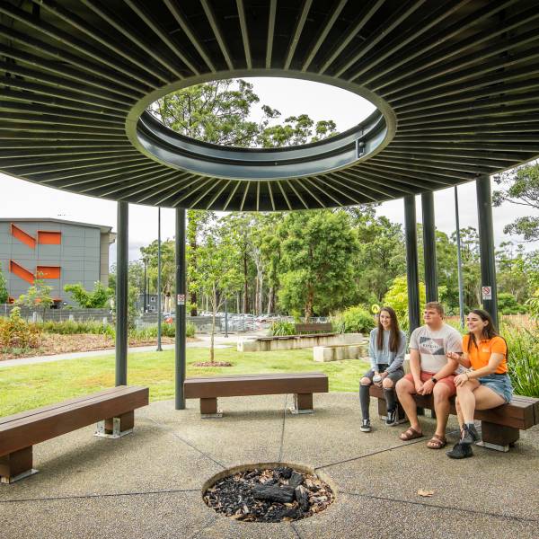 Port Macquarie campus outdoor lecture spaced and yarning circle