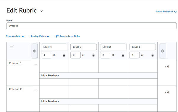 Rubric editor