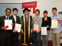Vice-Chancellor Ian Goulter with some of the recipients of Monday's Dean's Awards