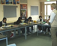 Joyce Voerman, Part-time Lecturer in the School of Teacher Education, with the Ohkuma students in Bathurst.
