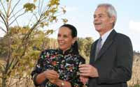 The Vice Chancellor Professor Ian Goulter with NSW MP Linda Burney at the launch in 2005 of the Indigenous Employment Strategy. 