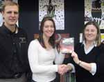 From left: CSU lecturer Mr Patrick Sproule, CSU student Ms Gemma Thornton and Ms Jenene West from West Wyalong High School.