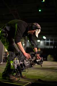 Students filmed the Black Stump Festival in Sydney in October 2009. Photo by Andrew Harris.