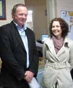 The Edel Quinn Shelter's Mr Peter Quarmby met with CSU graduate Ms Michelle Knight to receive the donation on Wednesday 18 August. 