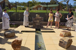Bishop Doug Stevens blessing the new Garden of Reflection.
