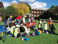 CSU paramedic students at today's mass casualty simulation exercise