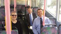 From left: Head of Campus at CSU in Wagga Wagga, Ms Miriam Dayhew, Executive Director of CSU Division of Finance Paul Dowler and Busabout's Mr Matthew Bell. 