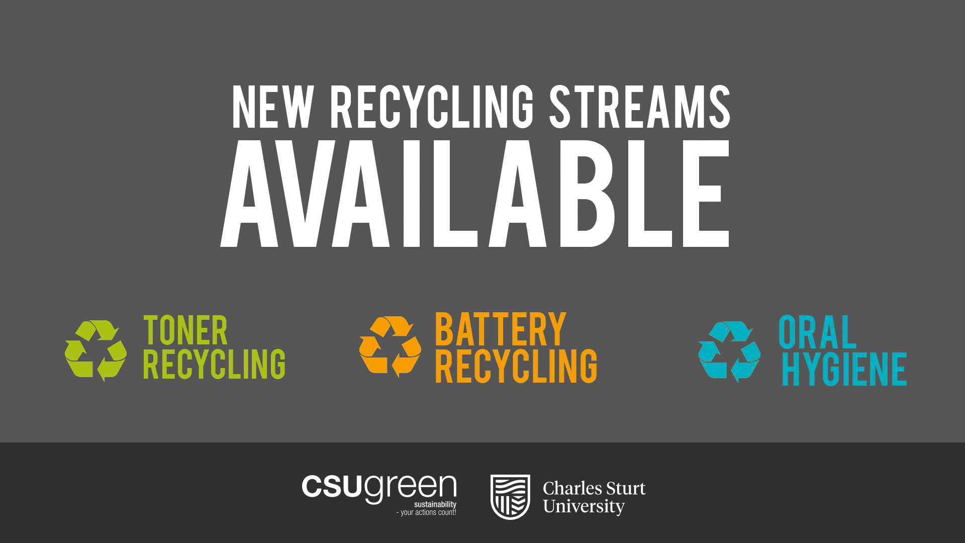 New recycling available - toner, battery and oral care product recycling