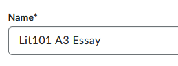 Naming convention for assessments