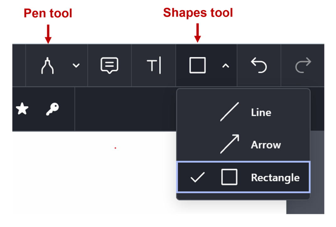 The Pen and Shapes tools
