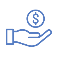 Icon of hand holding a dollar sign