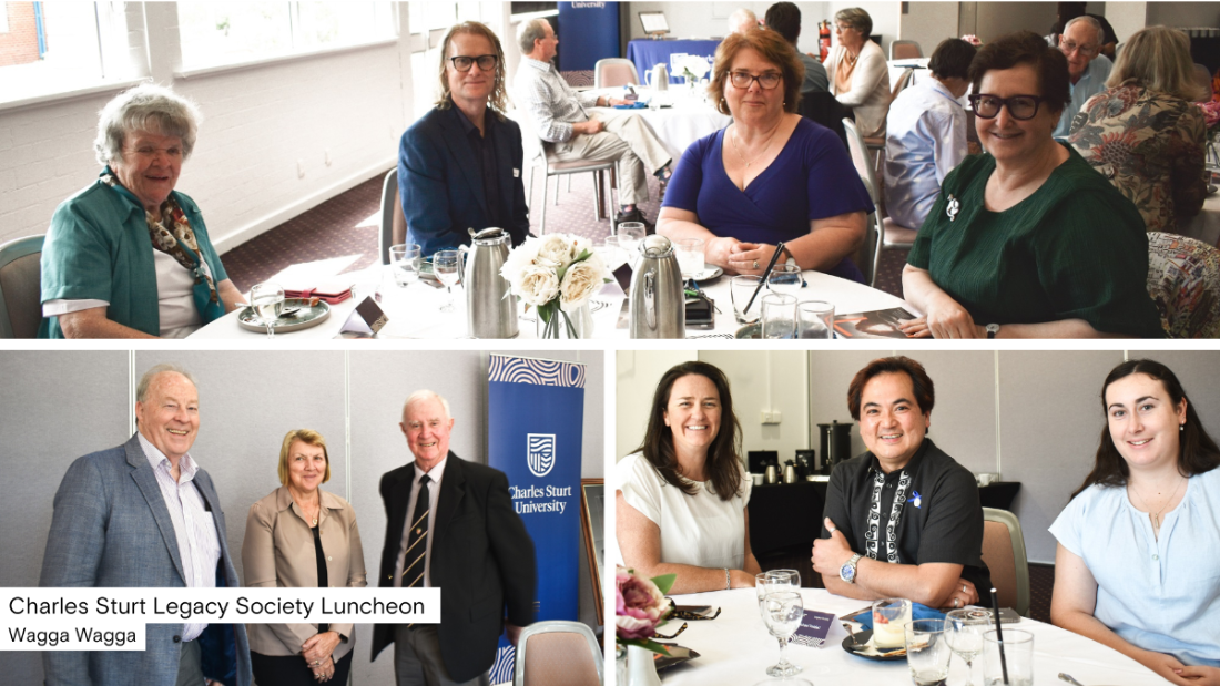 Collage of attendees at a Legacy lunch event