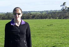 CSU PhD student Margaret Raeside is investigating green pastures in summer.