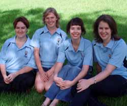 CSU student leaders for Orientation 2008 take a break ahead of a busy time ahead. They include (from left) Kai Zauner, Elsbeth Zeegers, Sarah Beltrame and Vanessa King. 