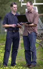 Mr Peter Adams (right) with a colleague at CSU.