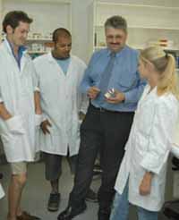 Professor Patrick Ball with CSU students.