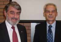 NSW DPP Mr Nicholas Cowdery (left) with the Vice-Chancellor of CSU, Professor Ian Goulter