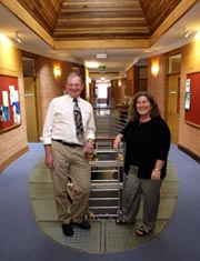 Professors Bob Perry (left) and Sue Dockett in the Murray School of Education.