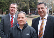 Mr Nigel Cunningham (AFL), Dr Jaquelyn Osborne (CSU), and Mr Richard Griffiths (GWS Giants)