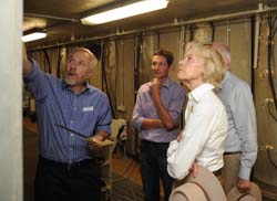 The Governor General Ms Quentin Bryce underground in the Rhizolysimeter at CSU in Wagga Wagga in February 2013. 